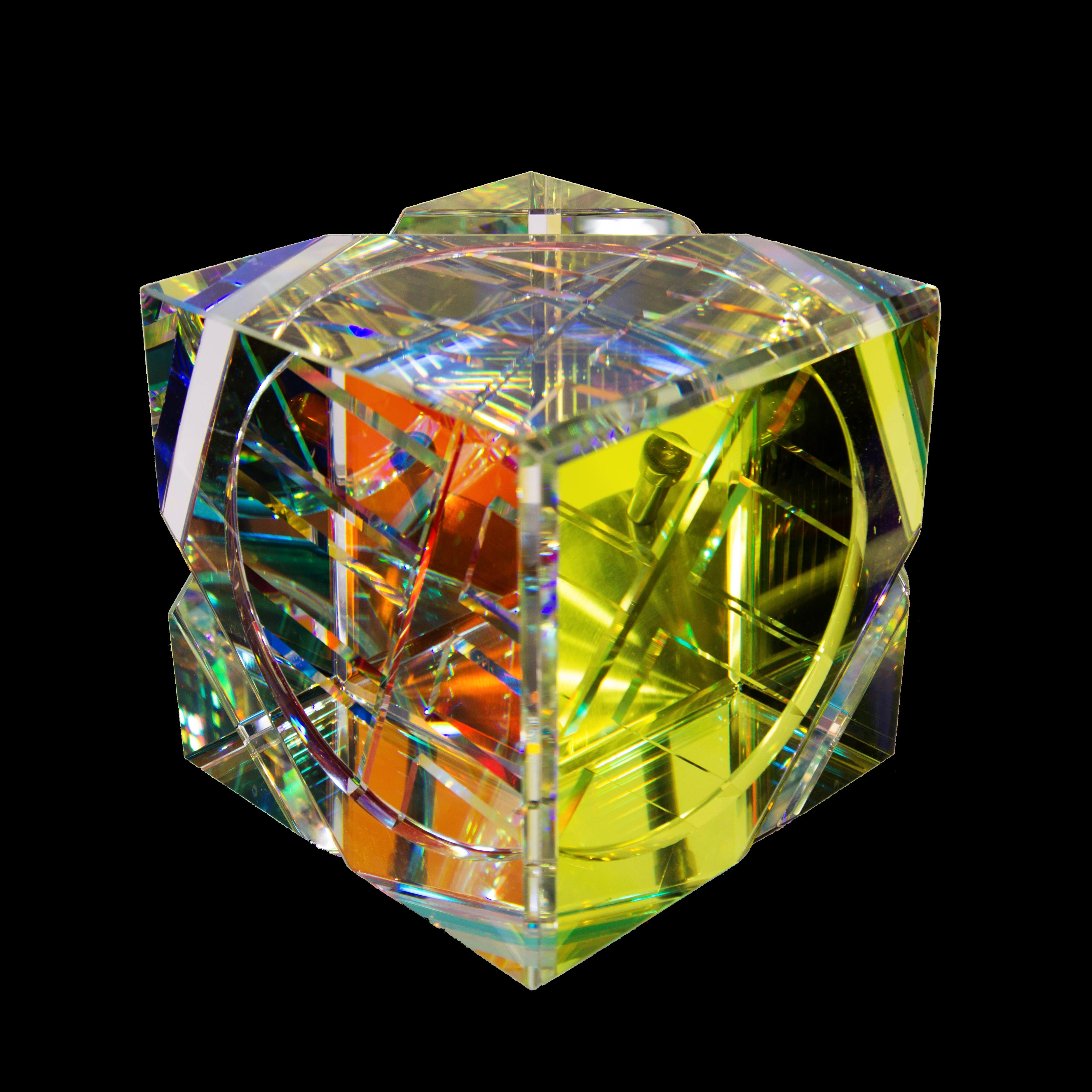 Owain Cube Glass Sculpture By Jack Storms Jack Storms 9205